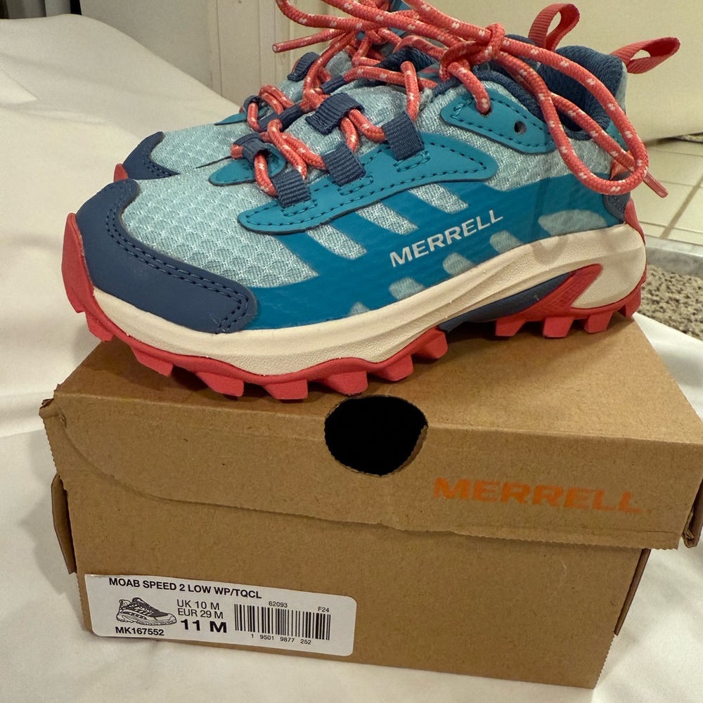 Merrell Moab Speed 2 Low Kids' Sneakers in Blue and Pink